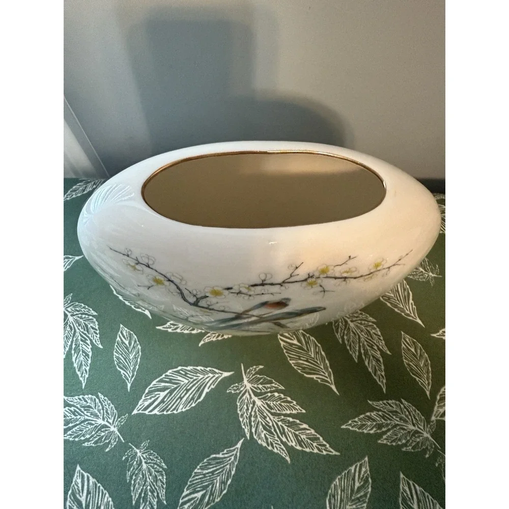 Fina China Jay Japan Porcelain Vase Birds & Blossom Pattern 7